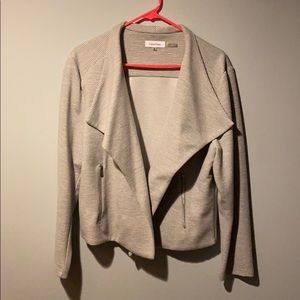 Calvin Klein Gray Ribbed Flyaway Jacket